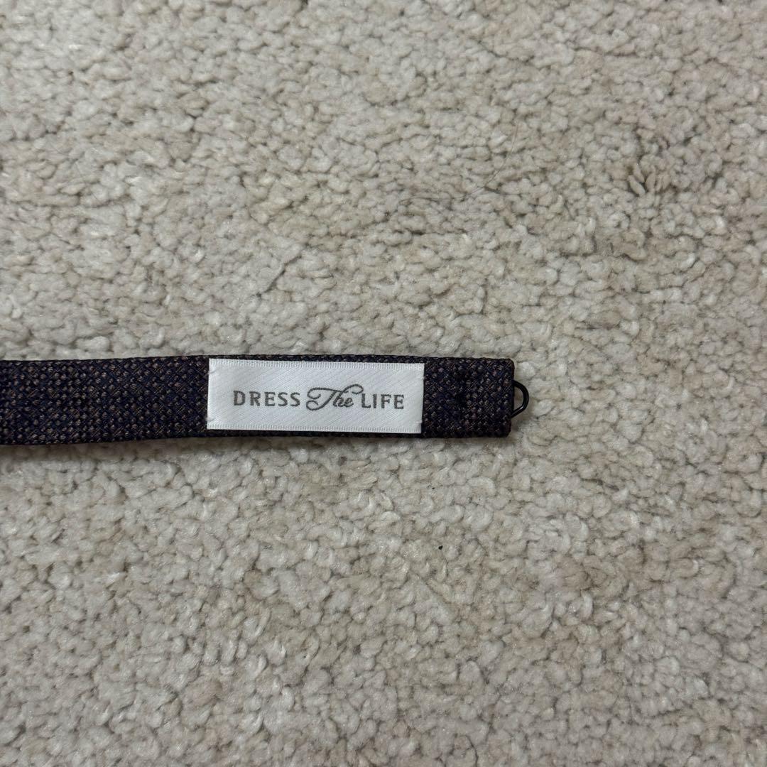 DRESS the LIFE ブラウン ネイビー シルク 蝶ネクタイの写真3枚目