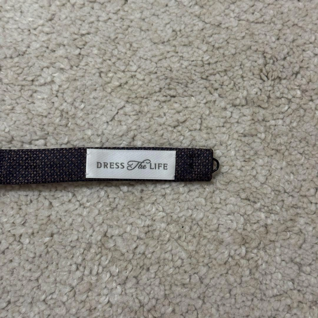 DRESS the LIFE ブラウン ネイビー シルク 蝶ネクタイの写真3枚目