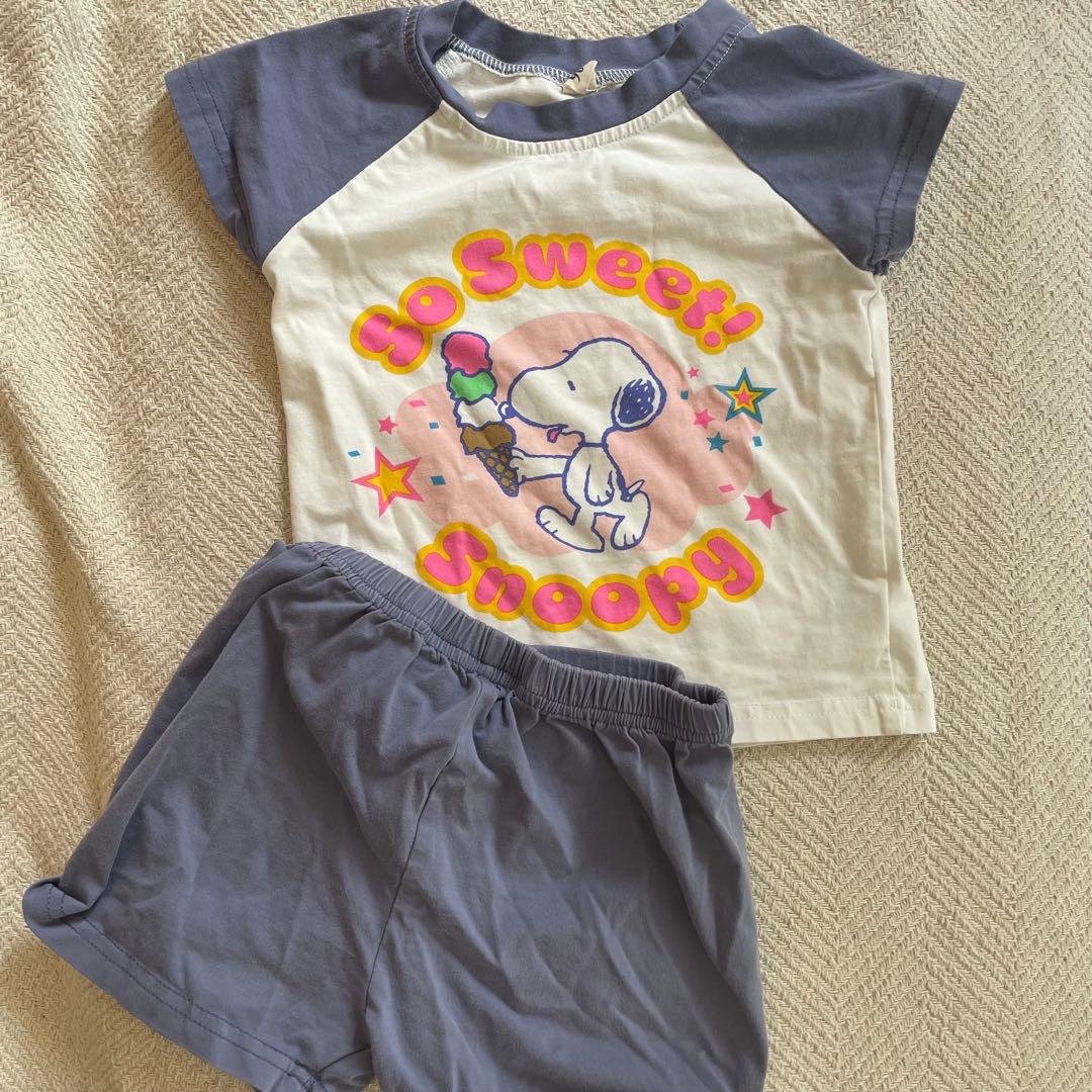 スヌーピー 半袖Tシャツとショートパンツセット
