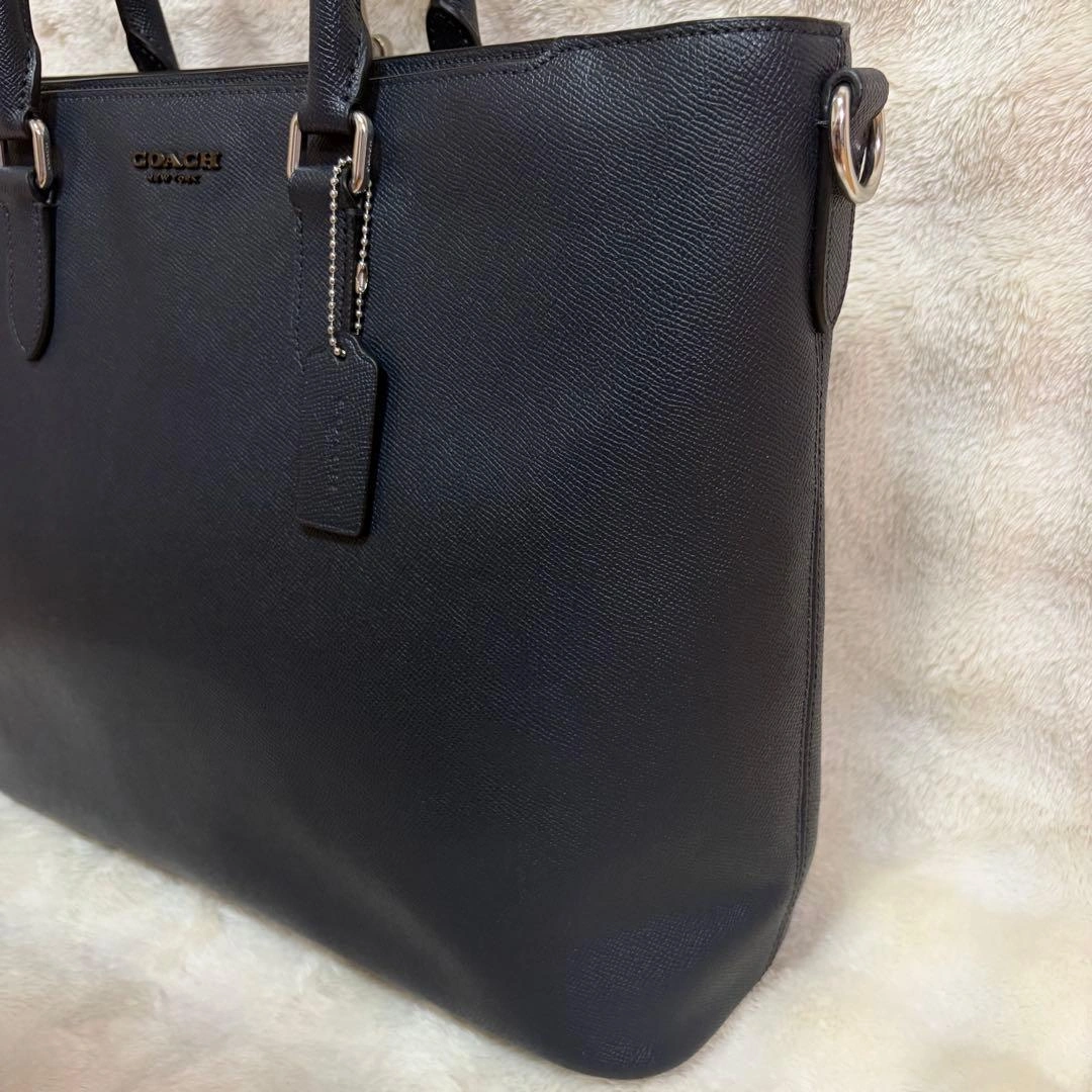 極美品 コーチ ベケット 2way トートバッグ ビジネス A4可 レザー 紺の写真4枚目