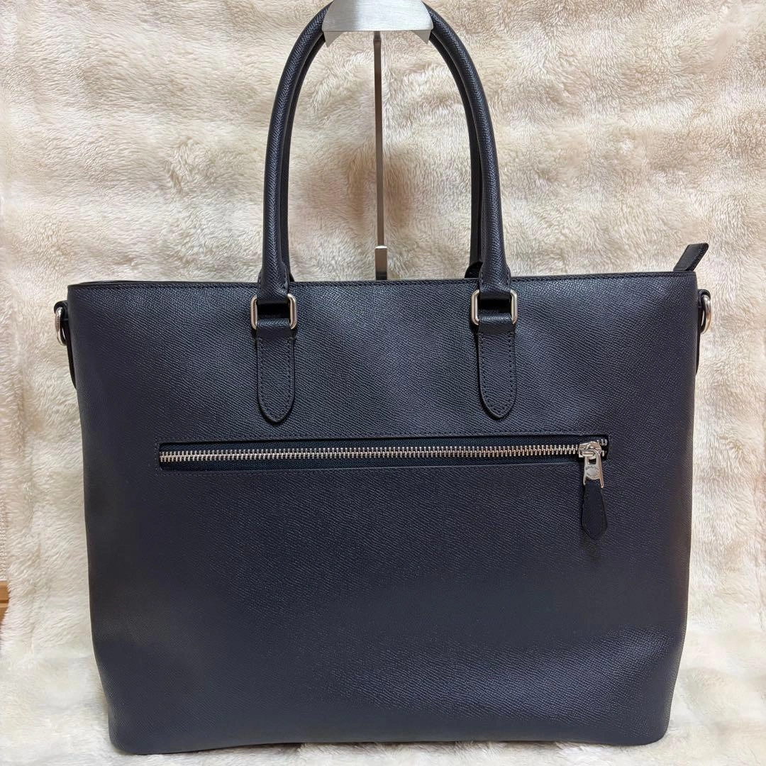 極美品 コーチ ベケット 2way トートバッグ ビジネス A4可 レザー 紺の写真5枚目