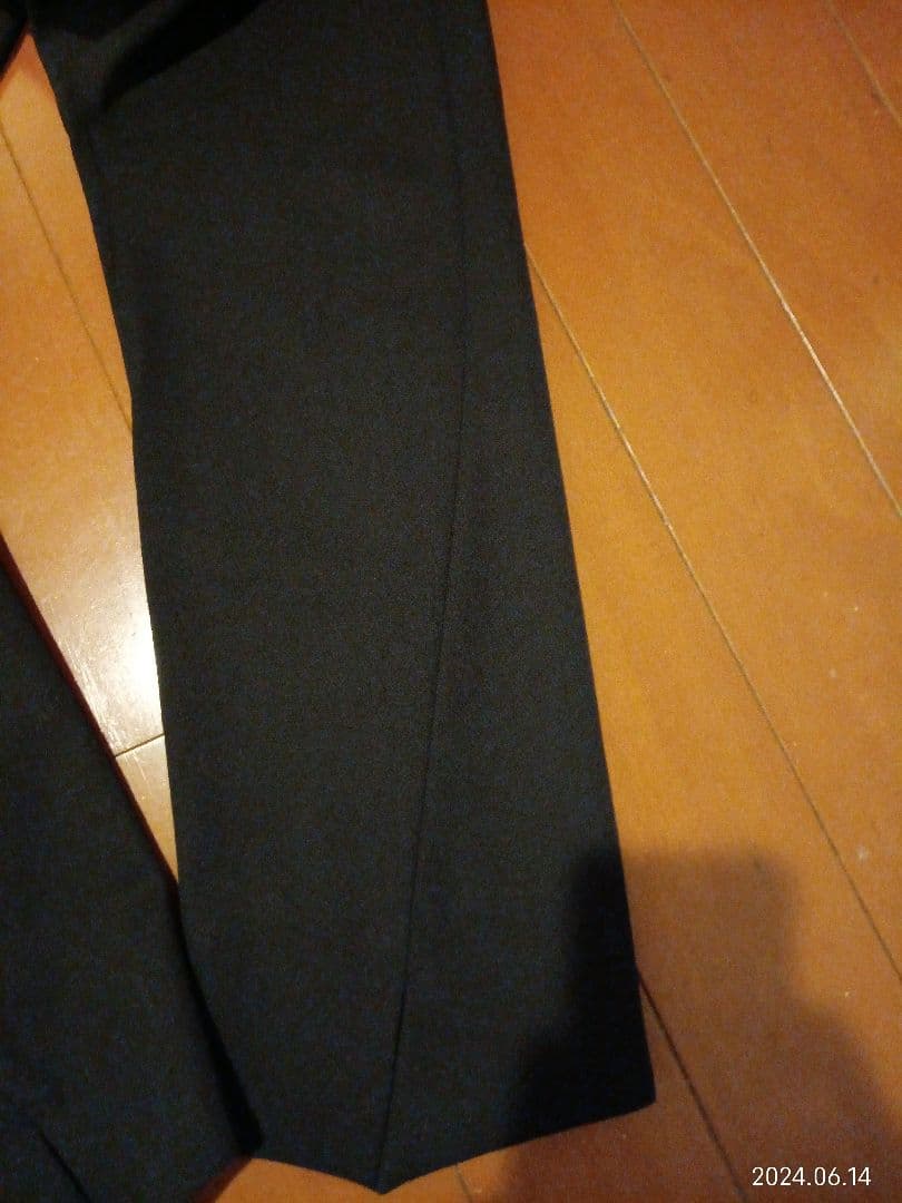 サルバム/SL-P03-100/スラックス/S/ウール/ブラック/無地の写真4枚目