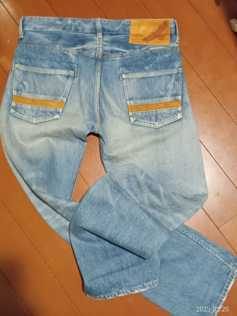 希少なGEMSTONEジェムストーンデニムパンツ レッドセルビッジコンチョボタンの写真2枚目