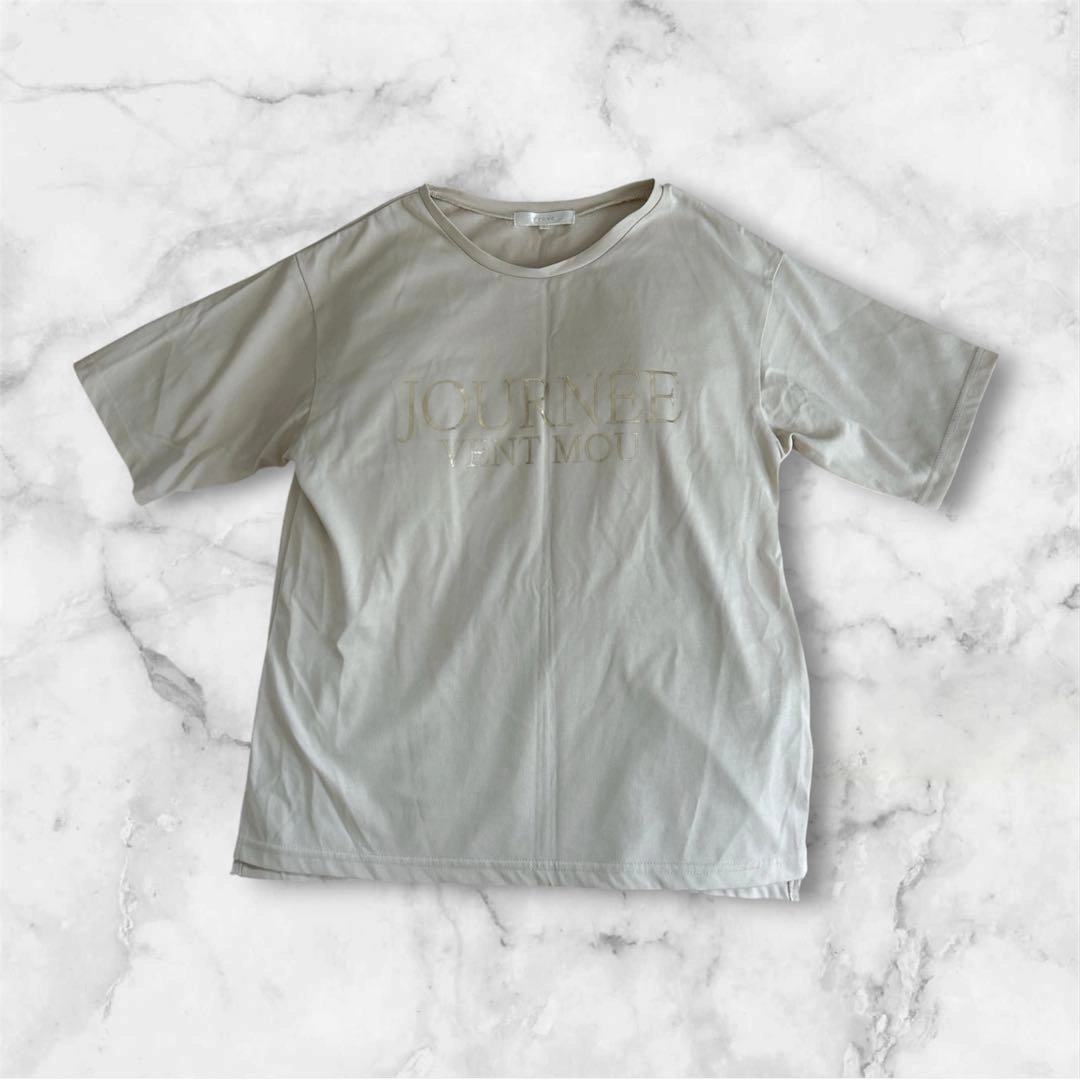 grove ロゴ刺繍 半袖Tシャツ アイボリー L ロゴTシャツ