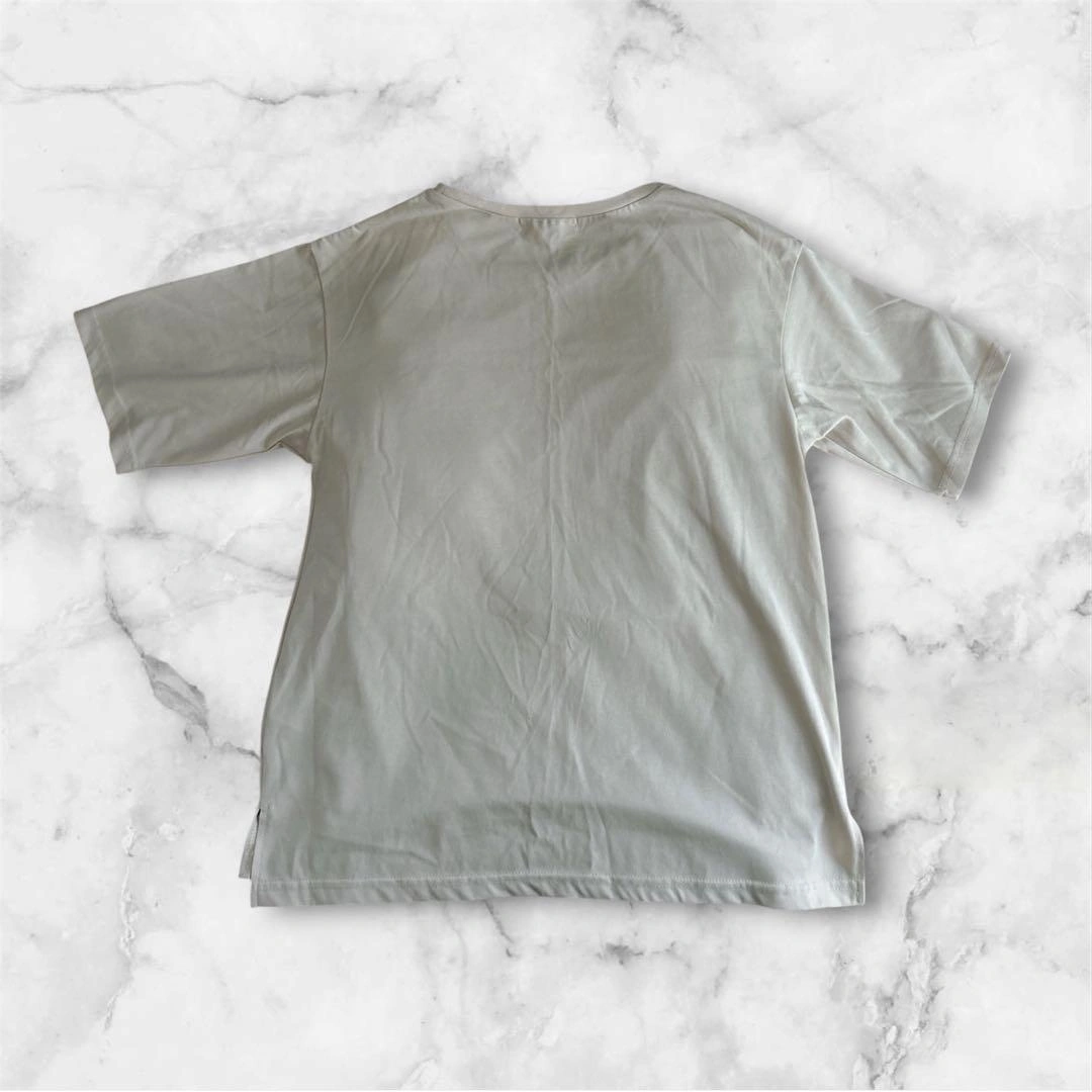 grove ロゴ刺繍 半袖Tシャツ アイボリー L ロゴTシャツの写真2枚目
