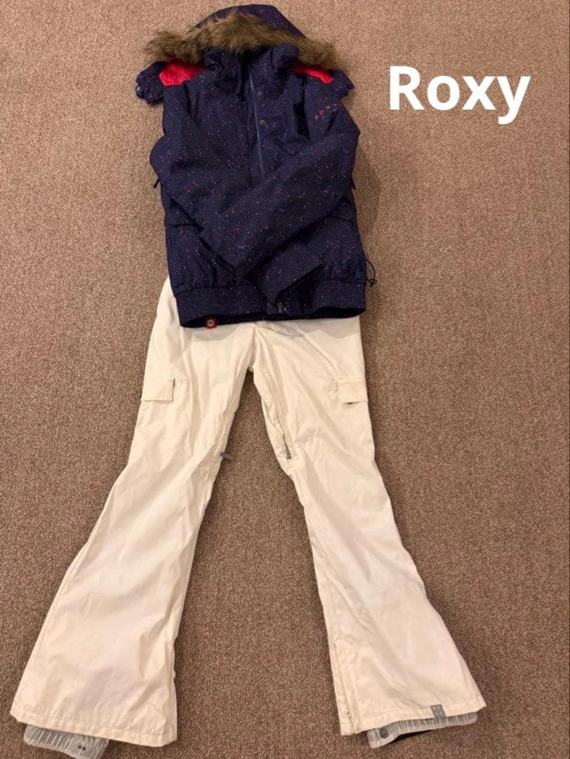 ROXY ファー付きスノボーウェア 上下セット