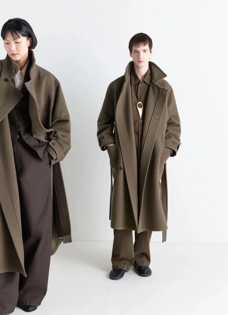 美品 Lemaire wrap coat ブラウンカーキ Sサイズ