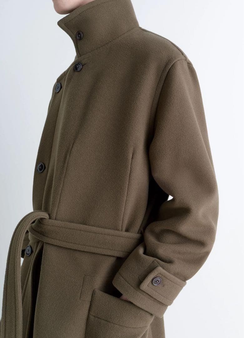 美品 Lemaire wrap coat ブラウンカーキ Sサイズの写真5枚目