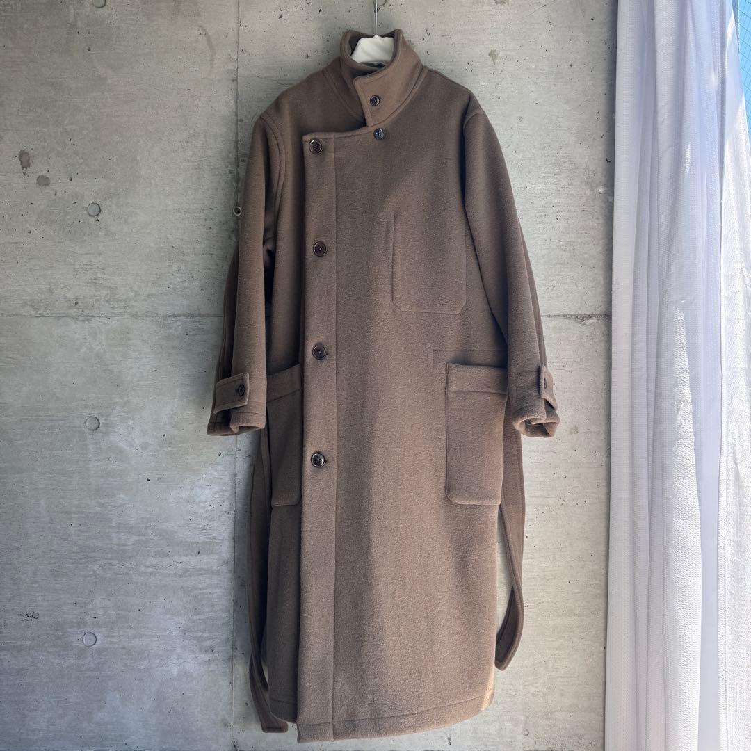 美品 Lemaire wrap coat ブラウンカーキ Sサイズの写真7枚目