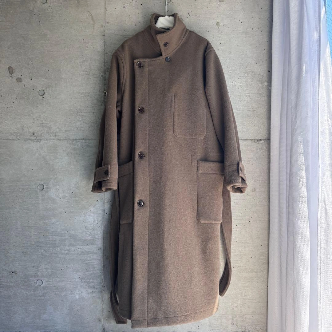 美品 Lemaire wrap coat ブラウンカーキ Sサイズの写真7枚目