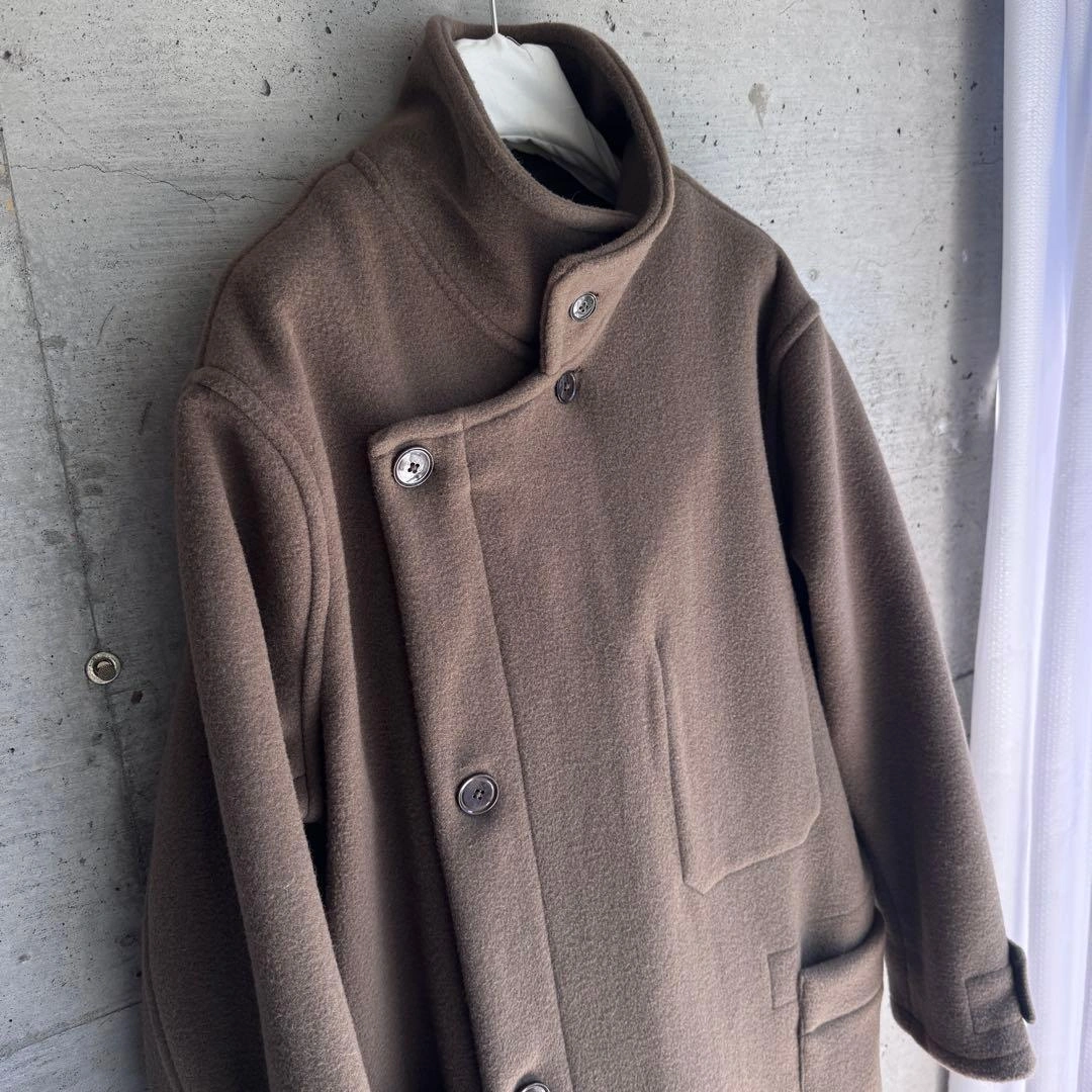 美品 Lemaire wrap coat ブラウンカーキ Sサイズの写真8枚目