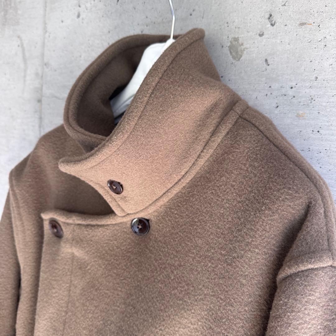 美品 Lemaire wrap coat ブラウンカーキ Sサイズの写真9枚目