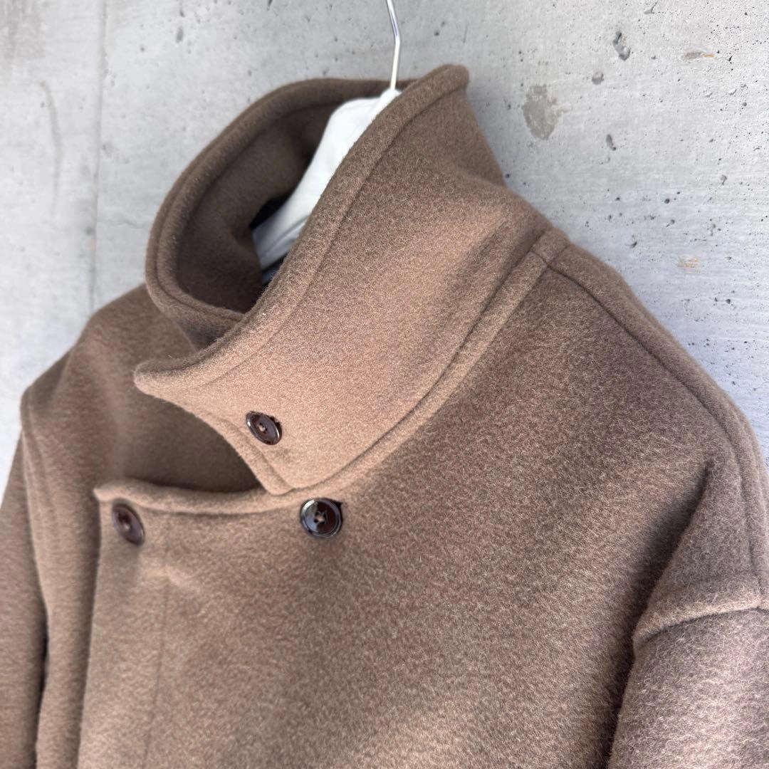 美品 Lemaire wrap coat ブラウンカーキ Sサイズの写真9枚目