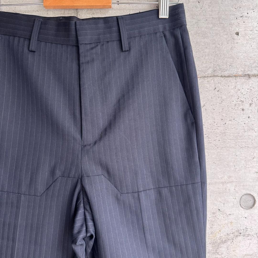 美品 UNITED TOKYO ストライプ フレアパンツ 1 ダークネイビーの写真4枚目