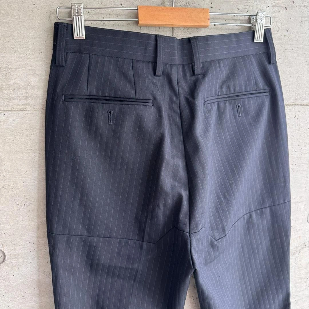 美品 UNITED TOKYO ストライプ フレアパンツ 1 ダークネイビーの写真6枚目