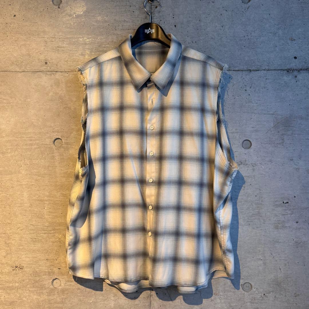 新品 amok /アモク/DOCKING SHIRT チェック柄シャツ ミントの写真3枚目