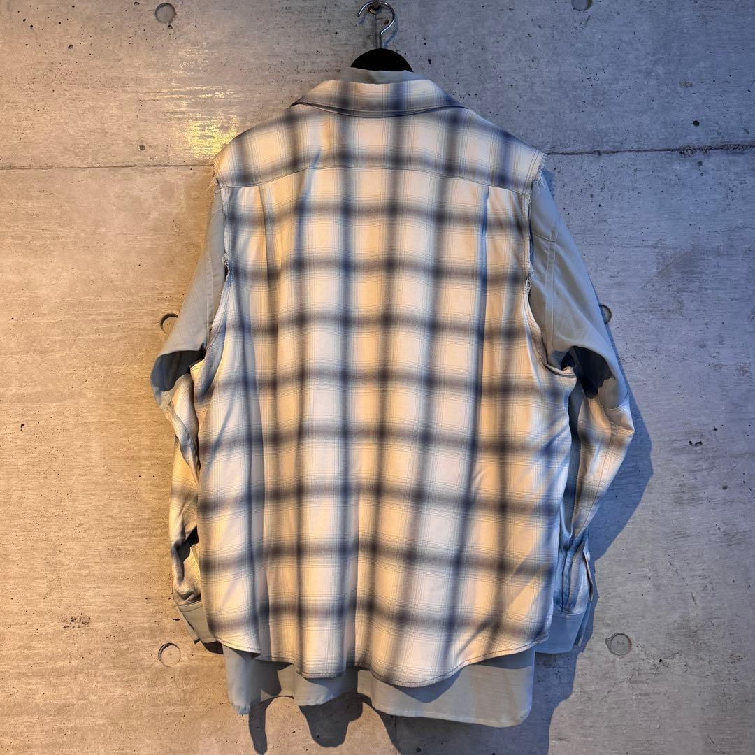 新品 amok /アモク/DOCKING SHIRT チェック柄シャツ ミントの写真9枚目