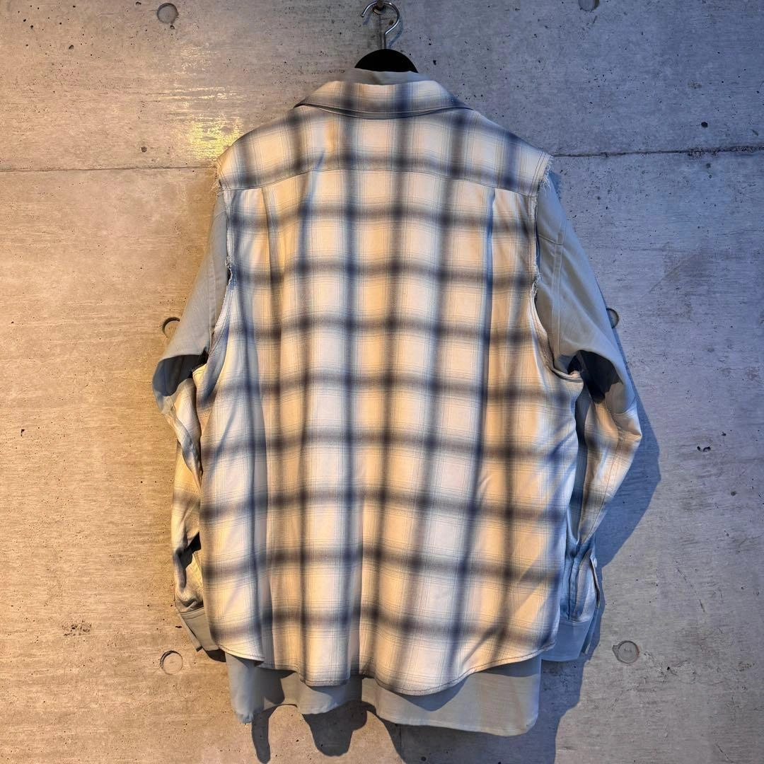 新品 amok /アモク/DOCKING SHIRT チェック柄シャツ ミントの写真9枚目