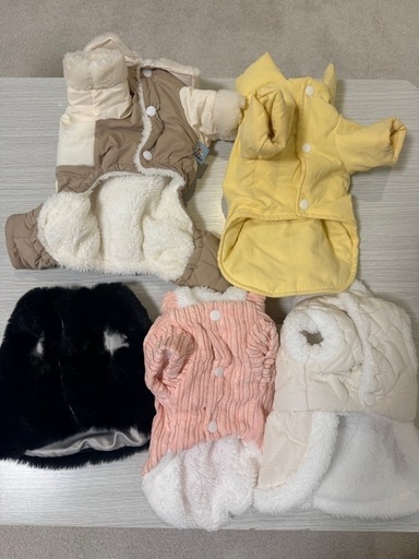 犬用冬服 5点セット Sサイズ防寒アウター ボア素材の写真2枚目