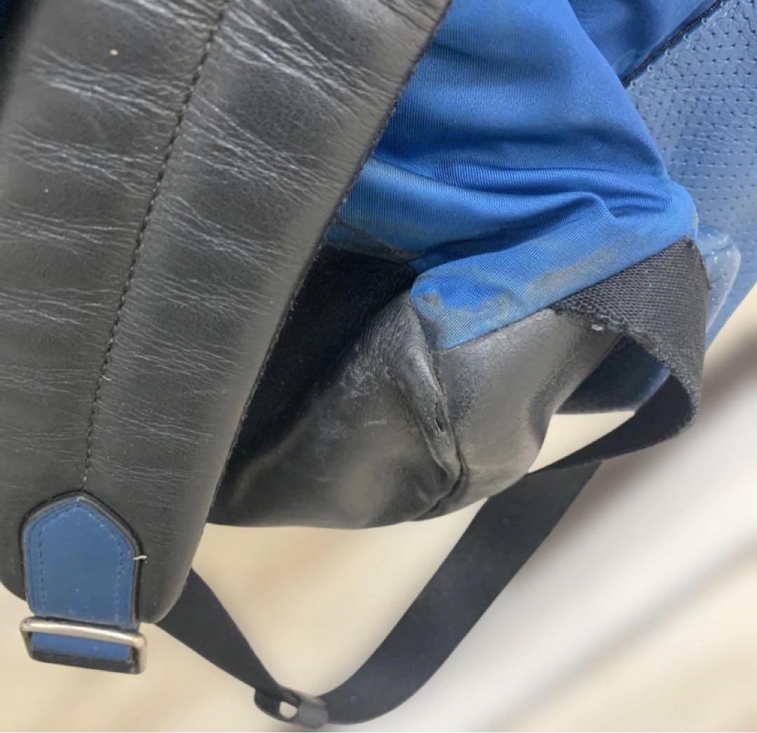 COACH パンチングレザー バックパック ブルー 247の写真6枚目
