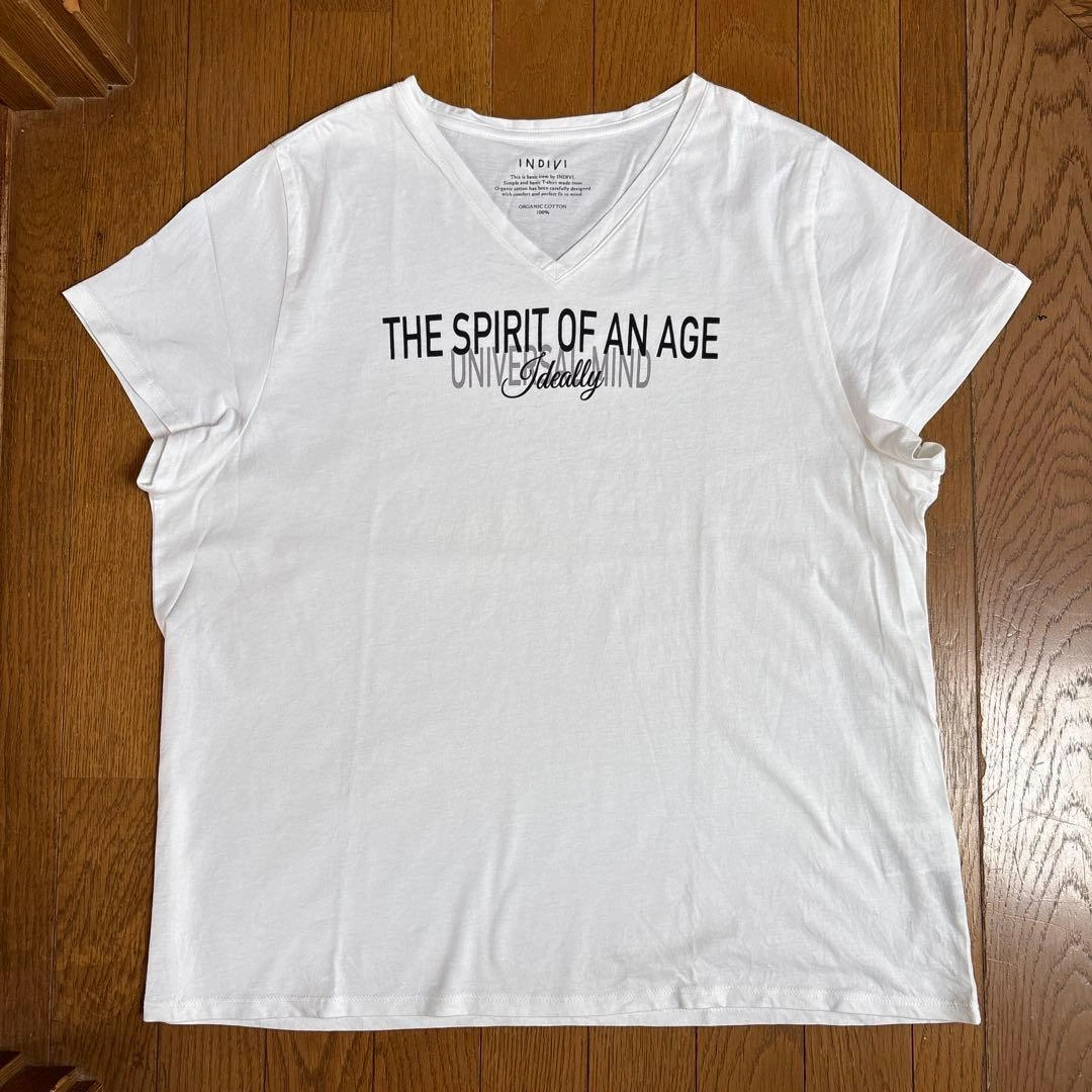 INDIVI 半袖 Tシャツ ホワイト ロゴ