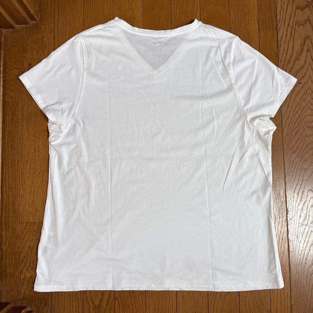 INDIVI 半袖 Tシャツ ホワイト ロゴの写真2枚目