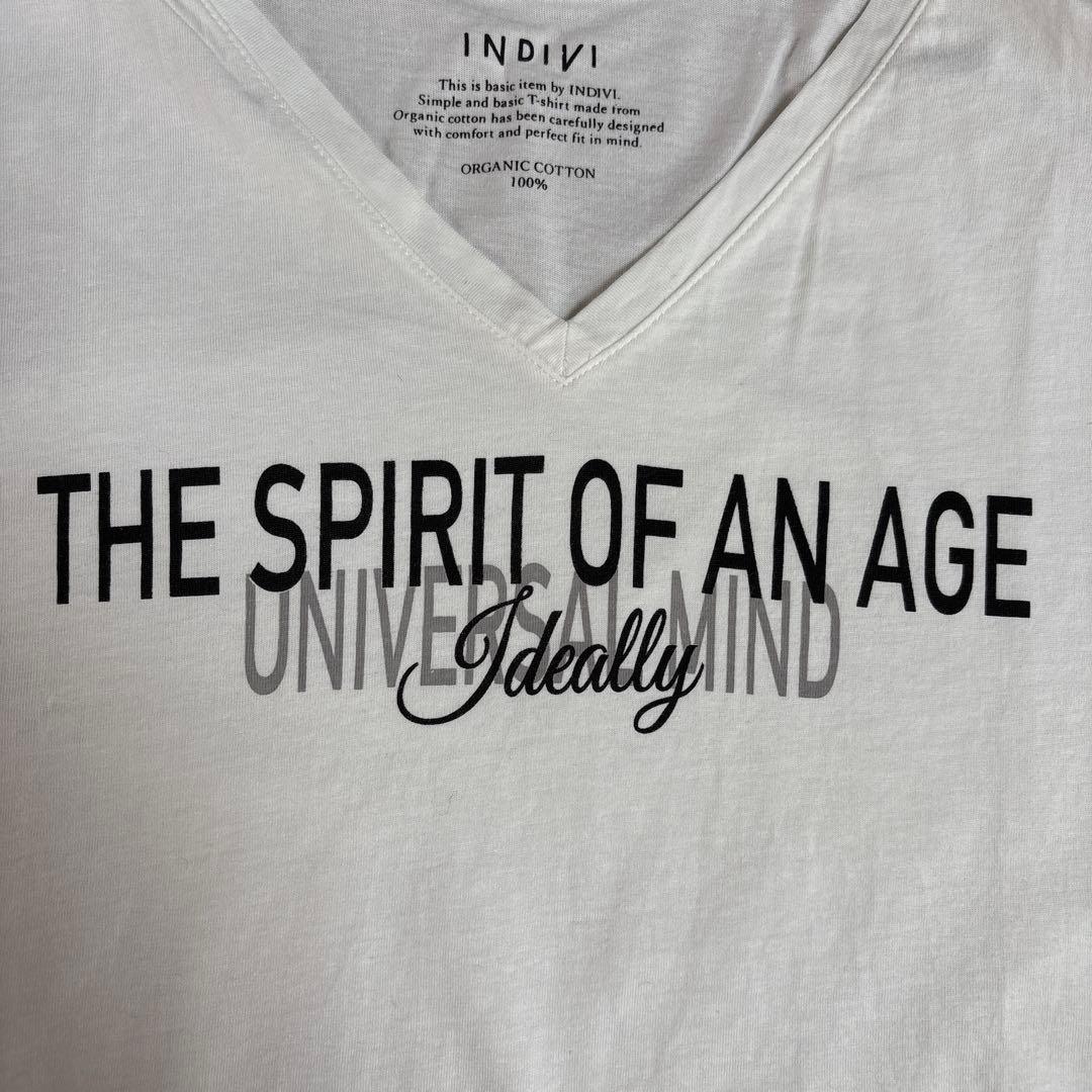 INDIVI 半袖 Tシャツ ホワイト ロゴの写真4枚目