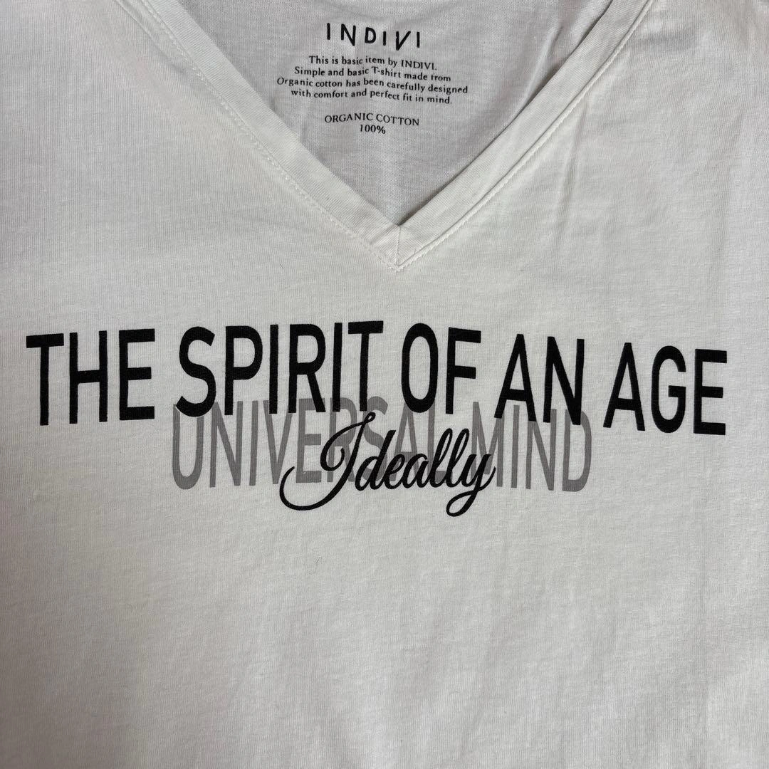 INDIVI 半袖 Tシャツ ホワイト ロゴの写真4枚目