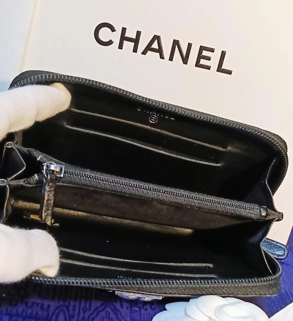 CHANEL♥ボーイシャネル✨ジップタイプ♥黒✨コンパクト長財布♥超美品✨鑑定済の写真10枚目