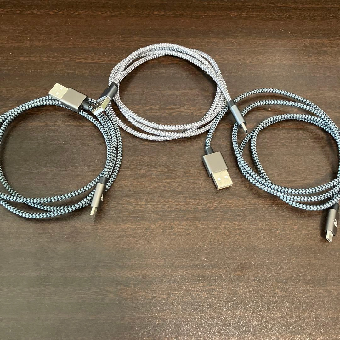 【microUSB】【USBc】USB充電ケーブル 3本セット