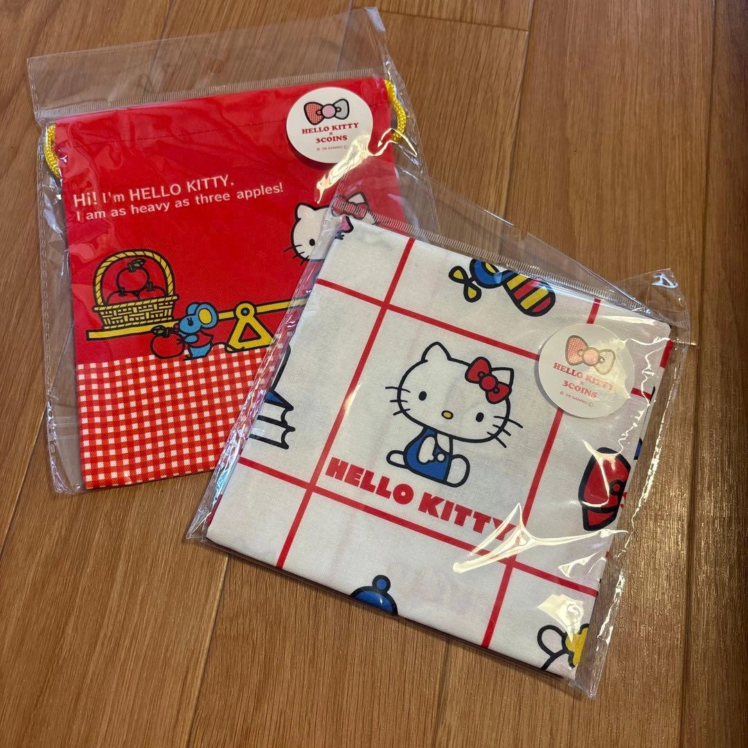 【新品未使用】HELLO KITTY 3COINS ハンカチ&巾着
