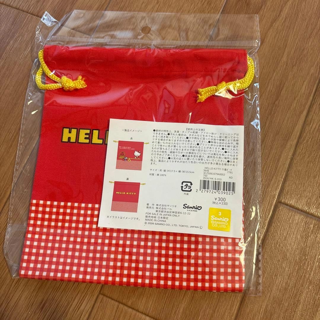 【新品未使用】HELLO KITTY 3COINS ハンカチ&巾着の写真2枚目