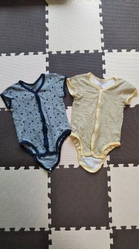 80 肌着 前開き半そでロンパース 2枚