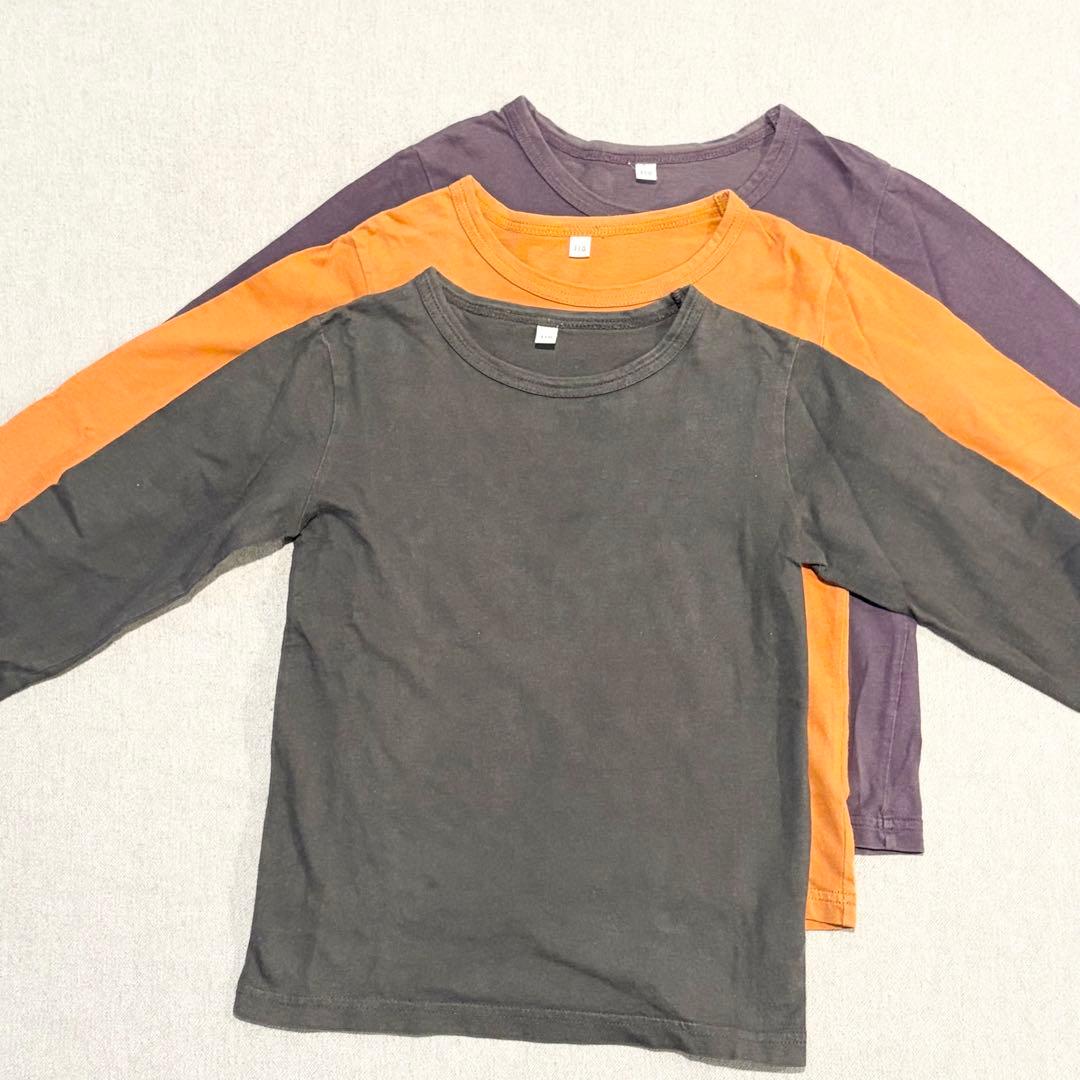 無印良品　キッズ 長袖カットソー 3枚セット