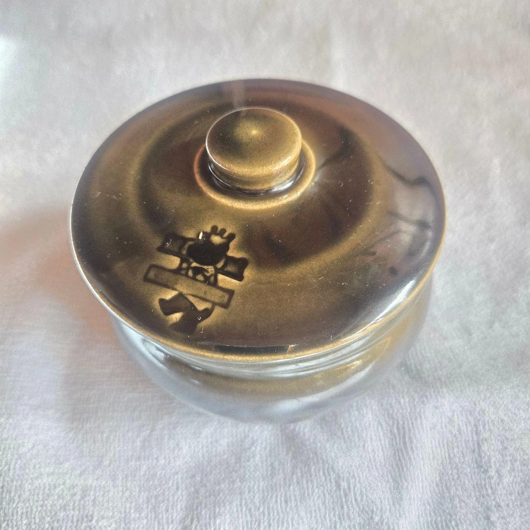 【ケーニヒスクローネ】美濃焼 蓋付きミニ壺 陶器製(ロゴ入り)