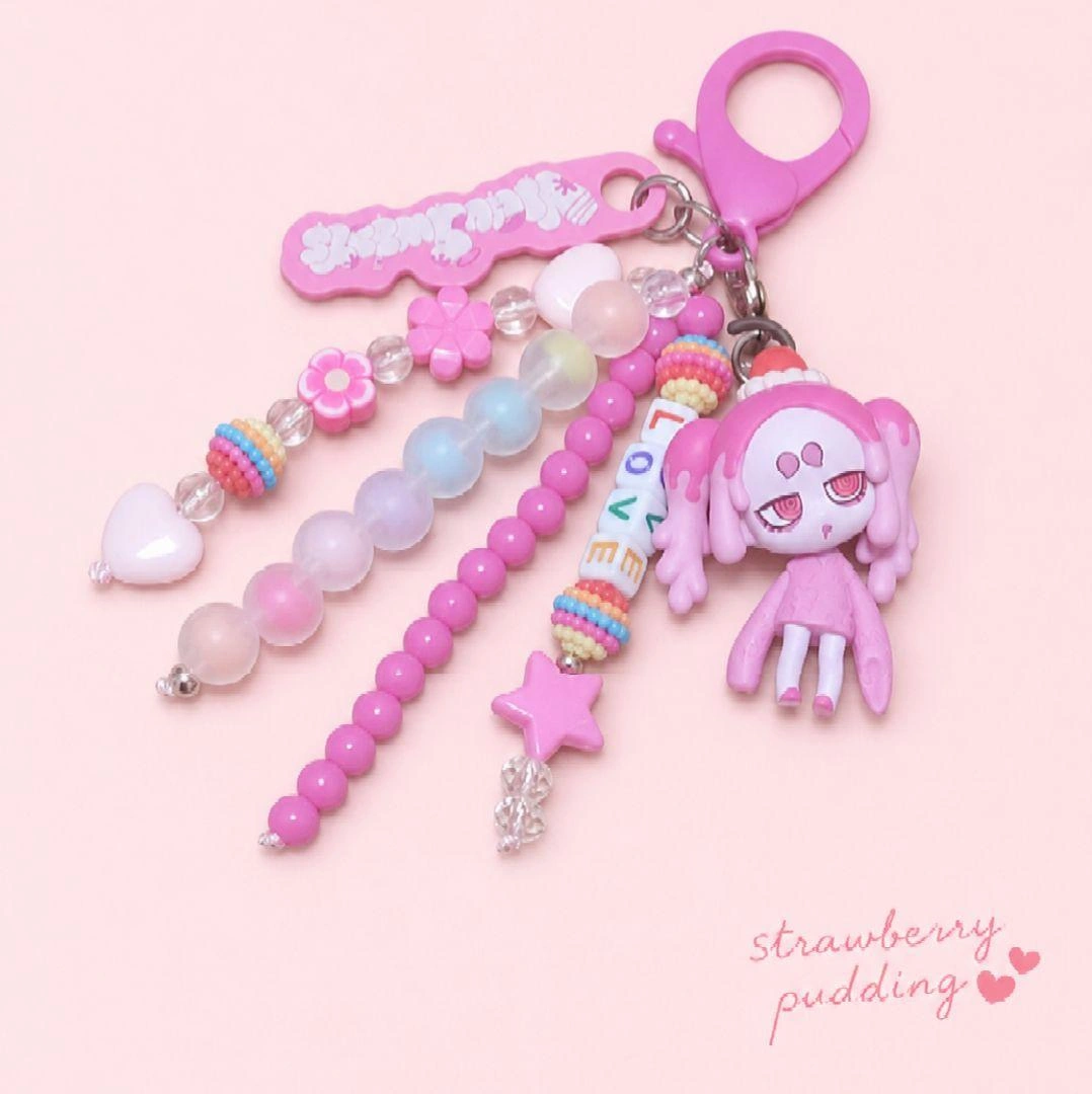 じゃらじゃらキーホルダー ストロベリープリン