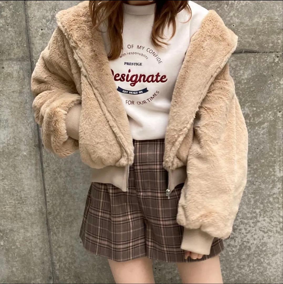 one way 《ワンウェイ》 ボアパーカー ファーフルジップ M オートミールの写真2枚目