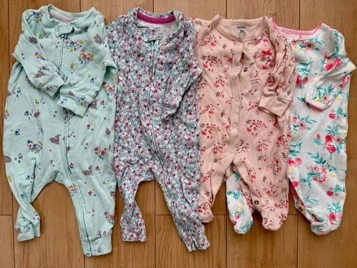 Baby 女の子 秋冬生まれ 新生児 カバーオール ツーウェイオール 肌着 セット