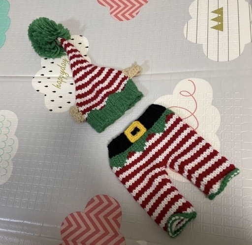 新生児 サンタ帽子 パンツセット エルフ クリスマス 未使用 ニューボーンフォト