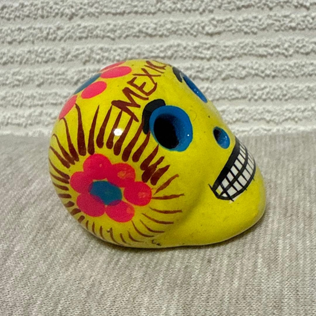 メキシコ カラベラ 陶器製 メキシカンスカル置物ドクロの写真4枚目