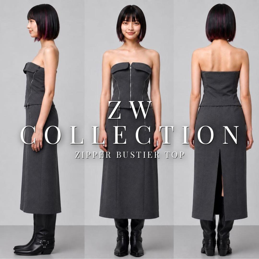 美品 ZWコラボ コレクション モード ジッパービスチェトップス
