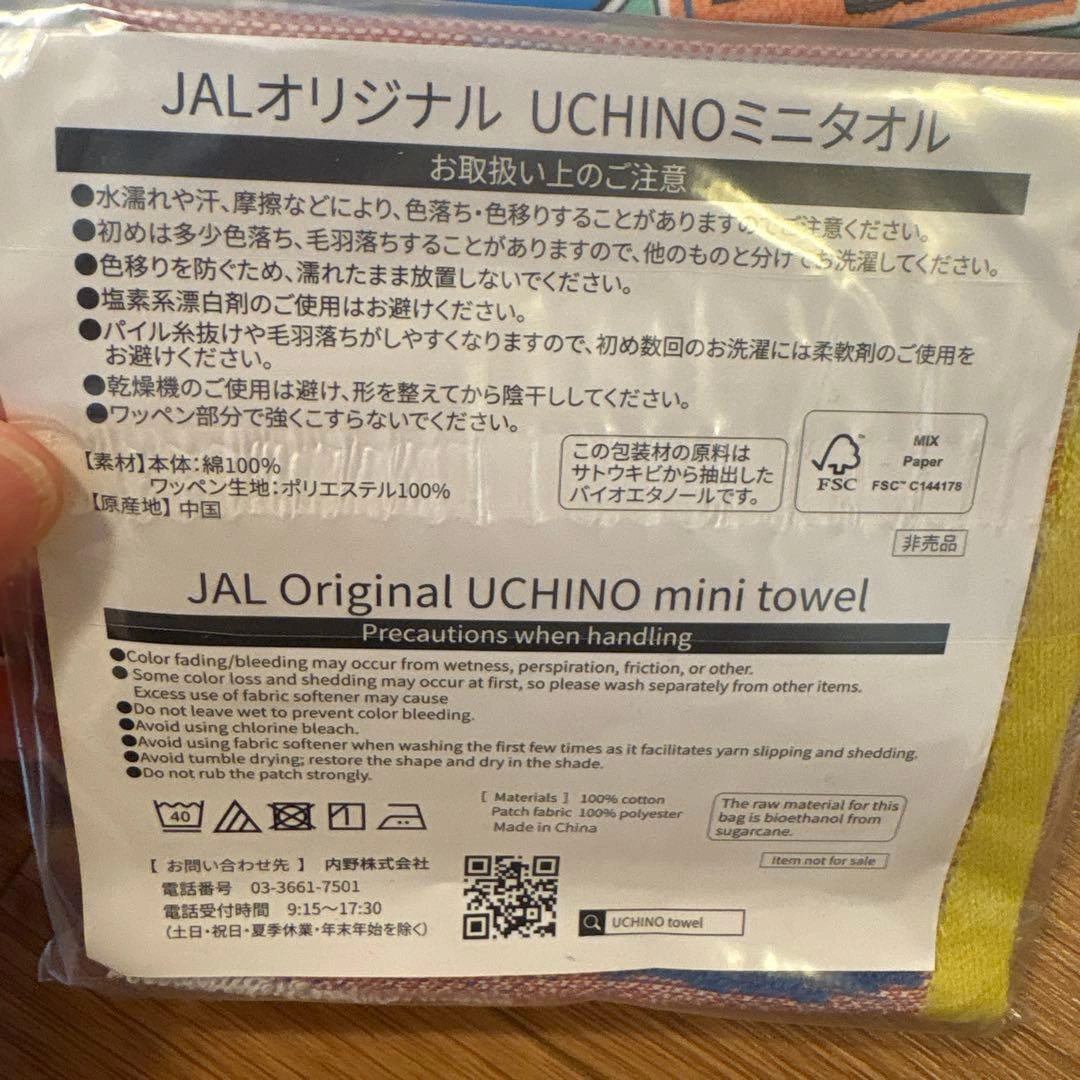 JAL オリジナル レッスンバッグ　ミニタオル ラゲッジタグ セットの写真2枚目