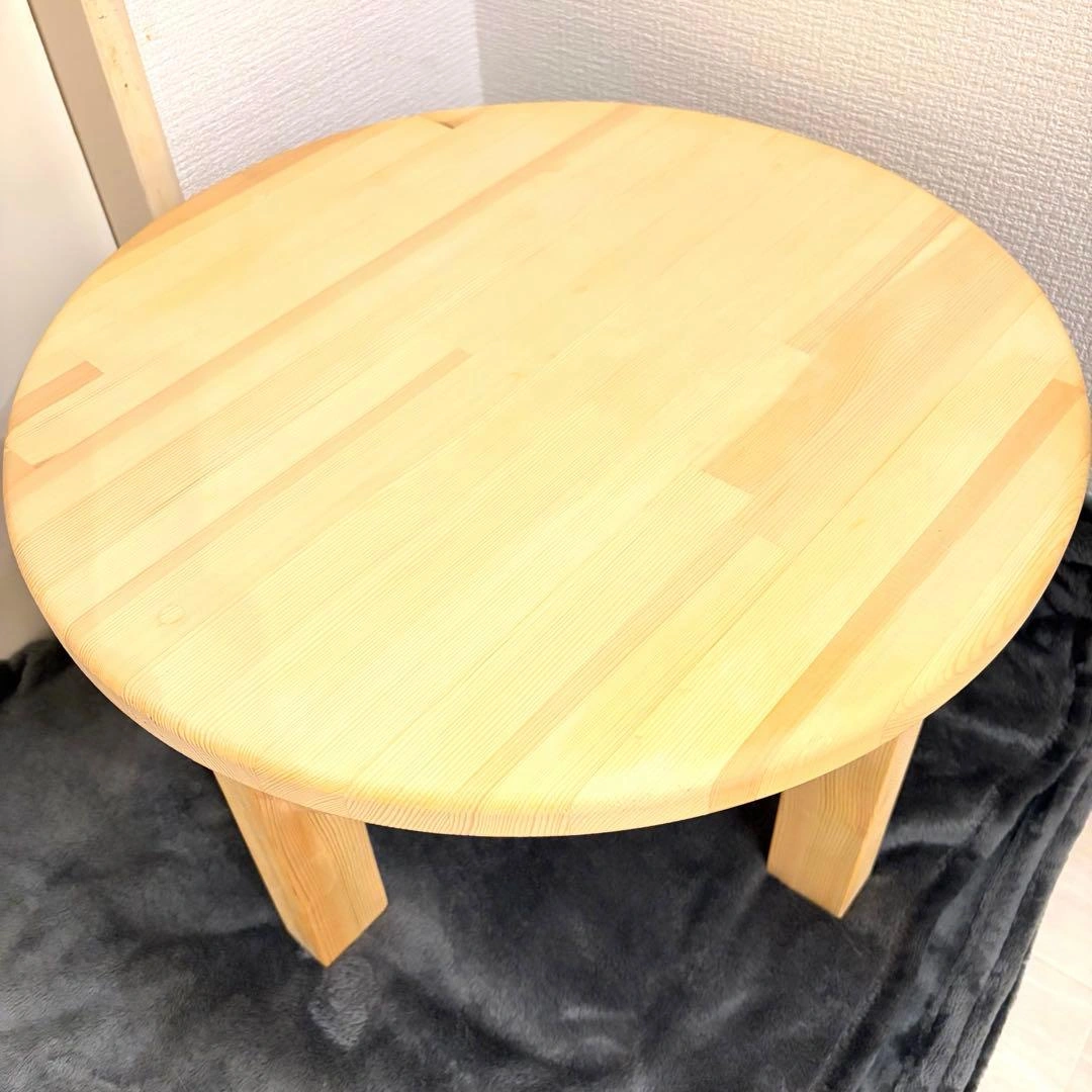 【手作り・一点物】天然木 丸型ローテーブルの写真2枚目