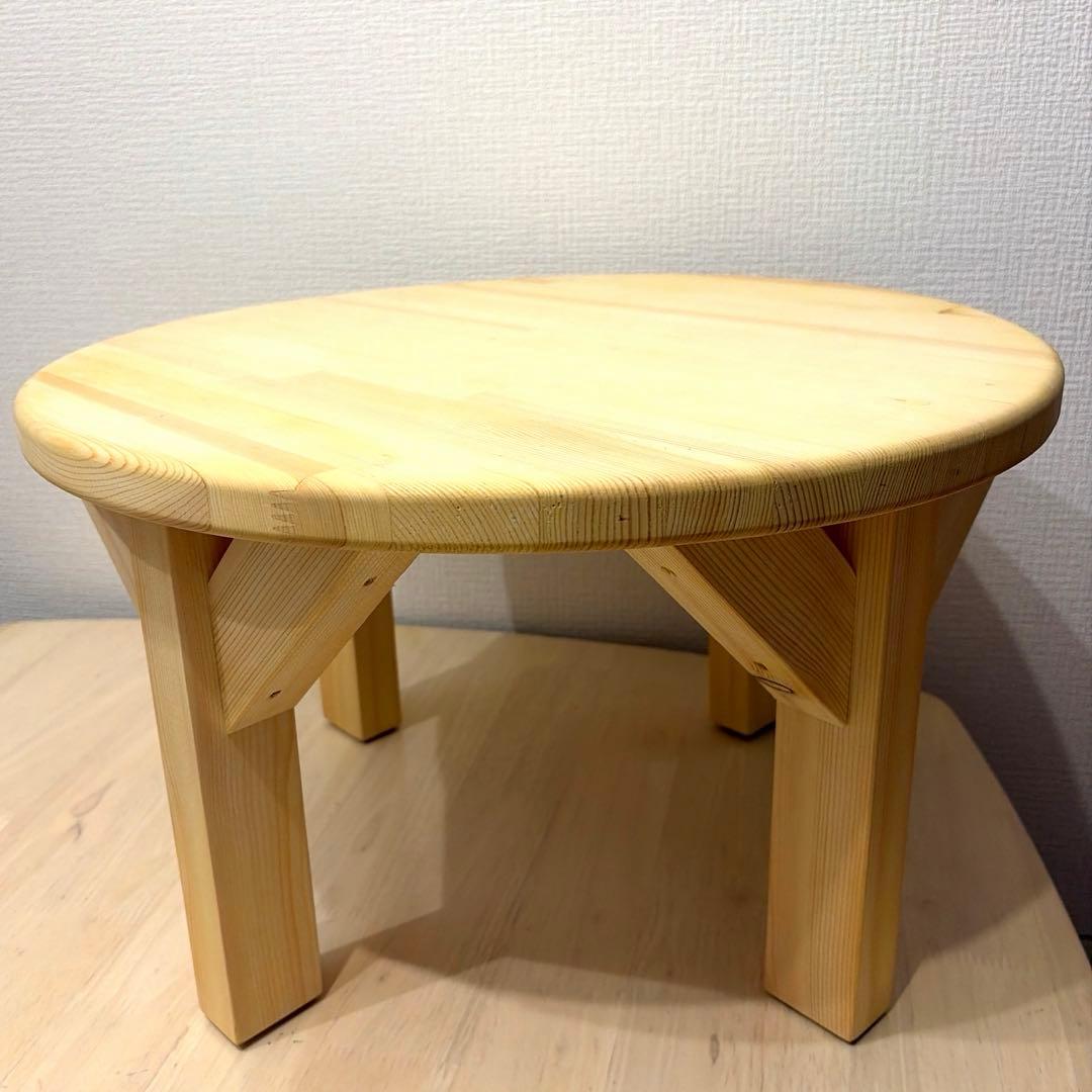 【手作り・一点物】天然木 丸型ローテーブルの写真3枚目