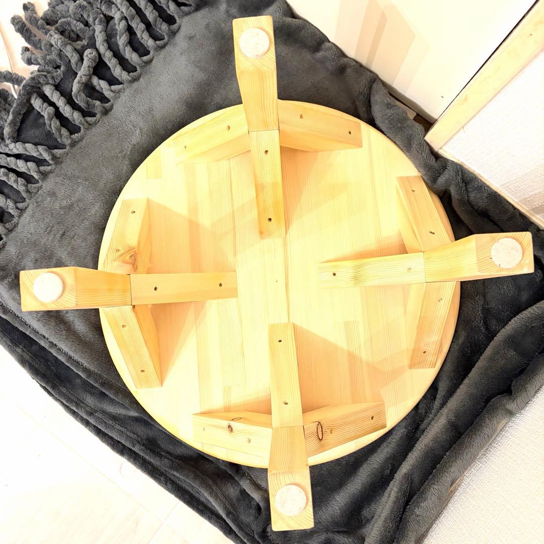 【手作り・一点物】天然木 丸型ローテーブルの写真6枚目