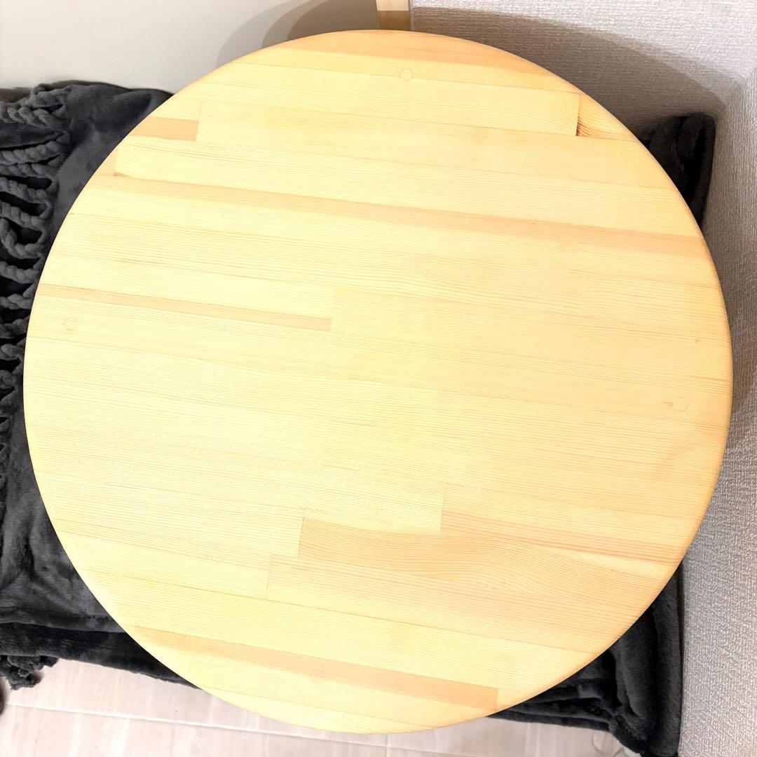 【手作り・一点物】天然木 丸型ローテーブルの写真7枚目