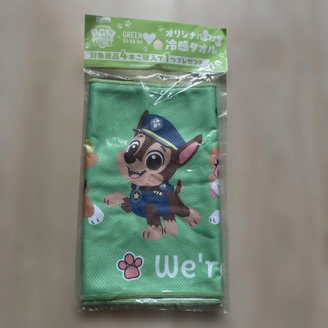 【新品未使用】パウ・パトロール GREEN DA-KA-RA 冷感タオル