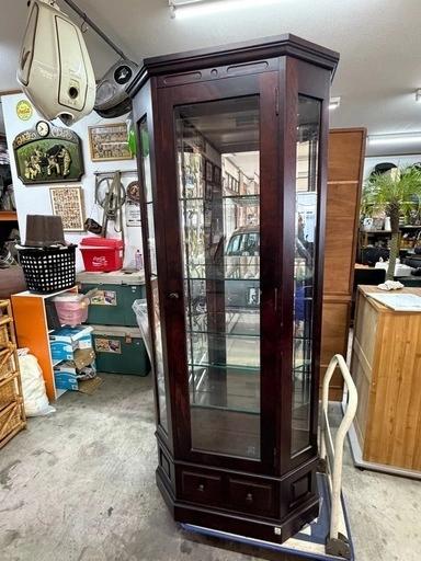 飾り棚 照明付き アンティーク家具