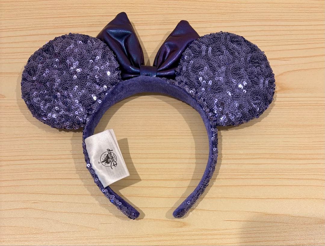海外ディズニー限定　上海ディズニー　パープルスパンコール×メタリックリボンの写真2枚目