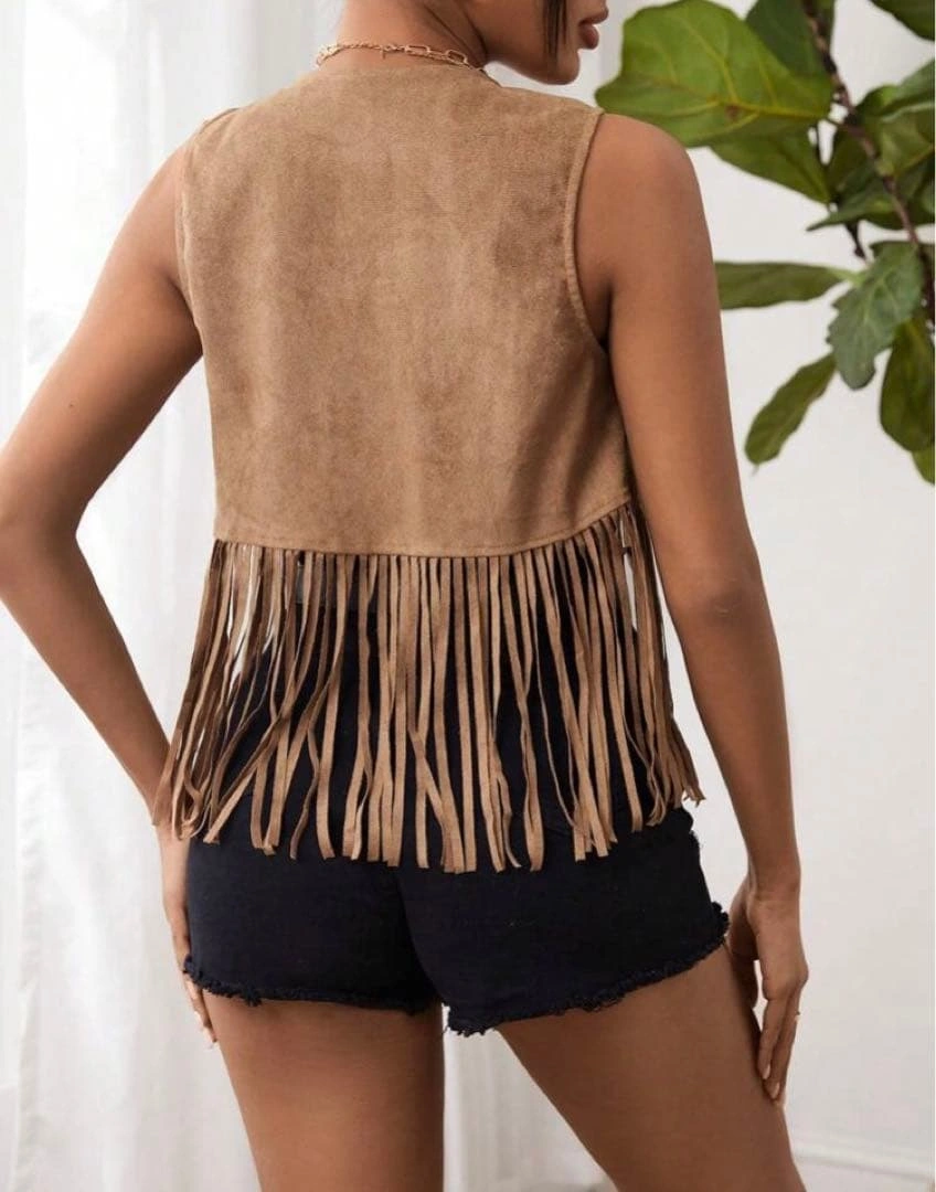 SHEIN/シーイン/フリンジ付スエードブーツ/フリンジベスト/新品未使用の写真6枚目